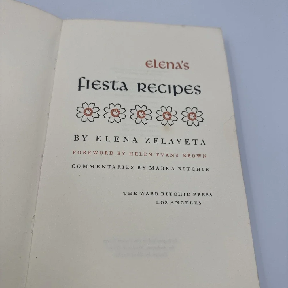ELENA'S FIESTA RECIPES Elena Zelayeta‎ 1961 Paperback Mexican Cookbook Loved